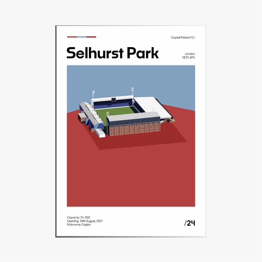 Selhurst Park Stadium - Crystal Palace FC Minimalistic Art Print
