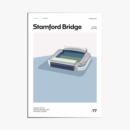 Stamford Bridge Stadium - Chelsea FC Minimalistic Art Print