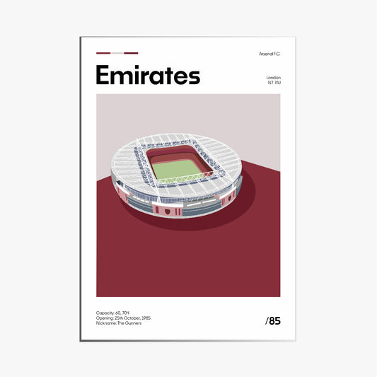 Emirates Stadium - Arsenal FC Minimalistic Art Print