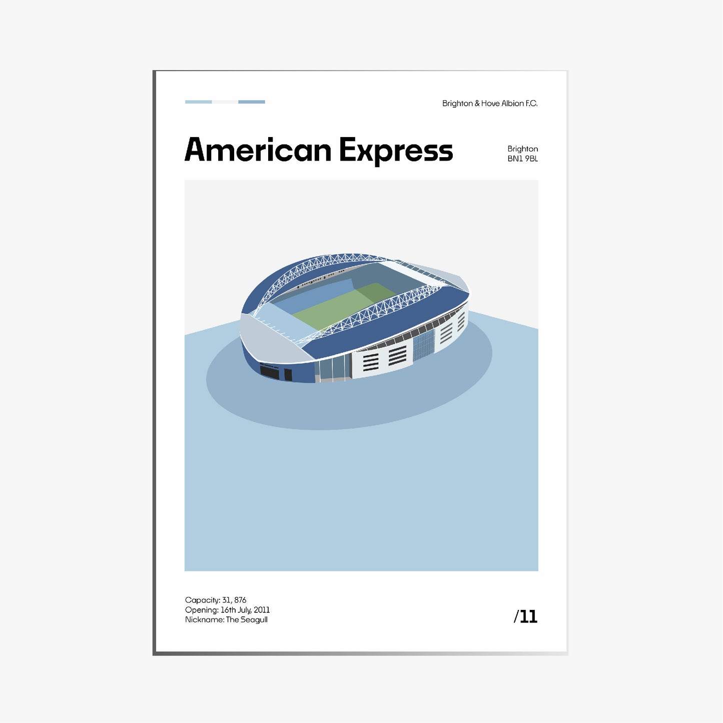 American Express Stadium - Brighton FC Minimalistic Art Print