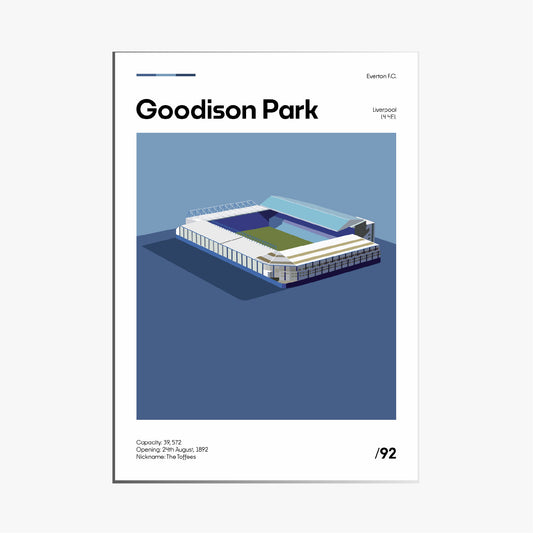 Goodison Park Stadium - Everton FC Minimalistic Art Print