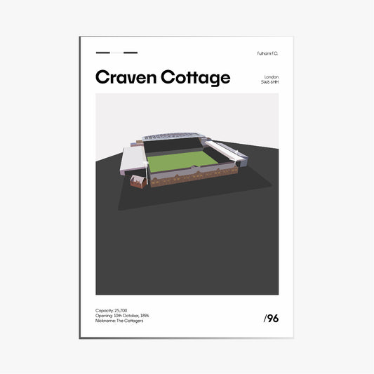 Craven Cottage Stadium - Fulham FC Minimalistic Art Print