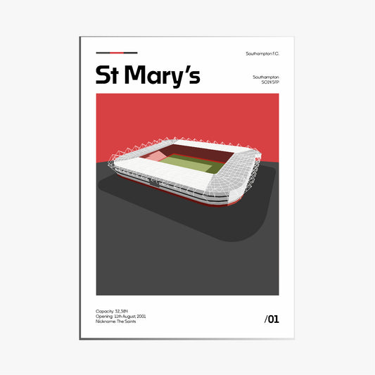 St Mary´s Stadium - Southampton FC Minimalistic Art Print