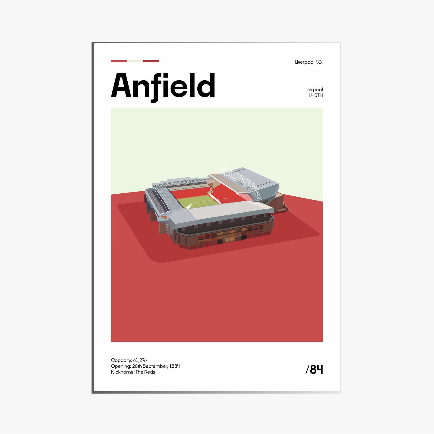 Anfield Stadium - Liverpool FC Minimalistic Art Print