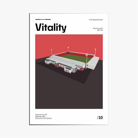 Vitality Stadium - AFC Bournemouth Minimalistic Art Print