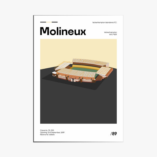 Molineux Stadium - Wolverhampton Wanderers FC Minimalistic Art Print