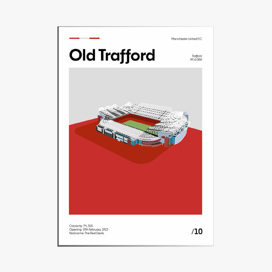Old Trafford Stadium - Manchester United FC Minimalistic Art Print
