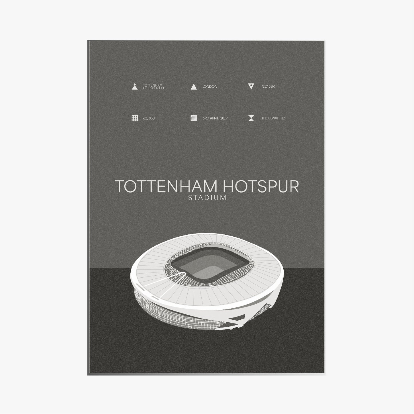 Tottenham Hotspur Stadium - Black & White Art Print
