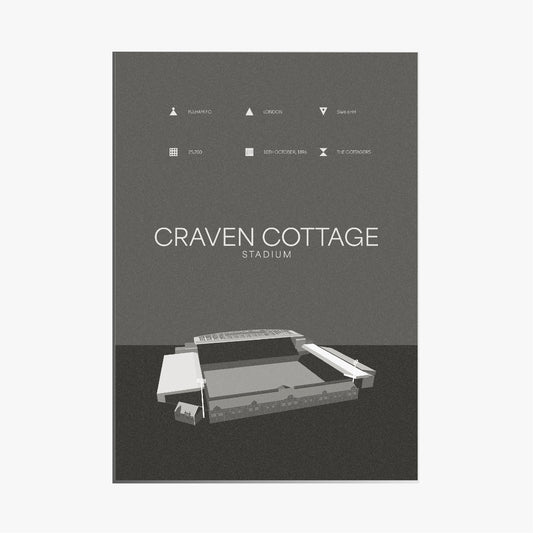 Craven Cottage Stadium - Fulham FC Black & White Art Print