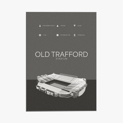 Old Trafford Stadium - Manchester United FC Black & White Art Print