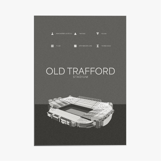 Old Trafford Stadium - Manchester United FC Black & White Art Print