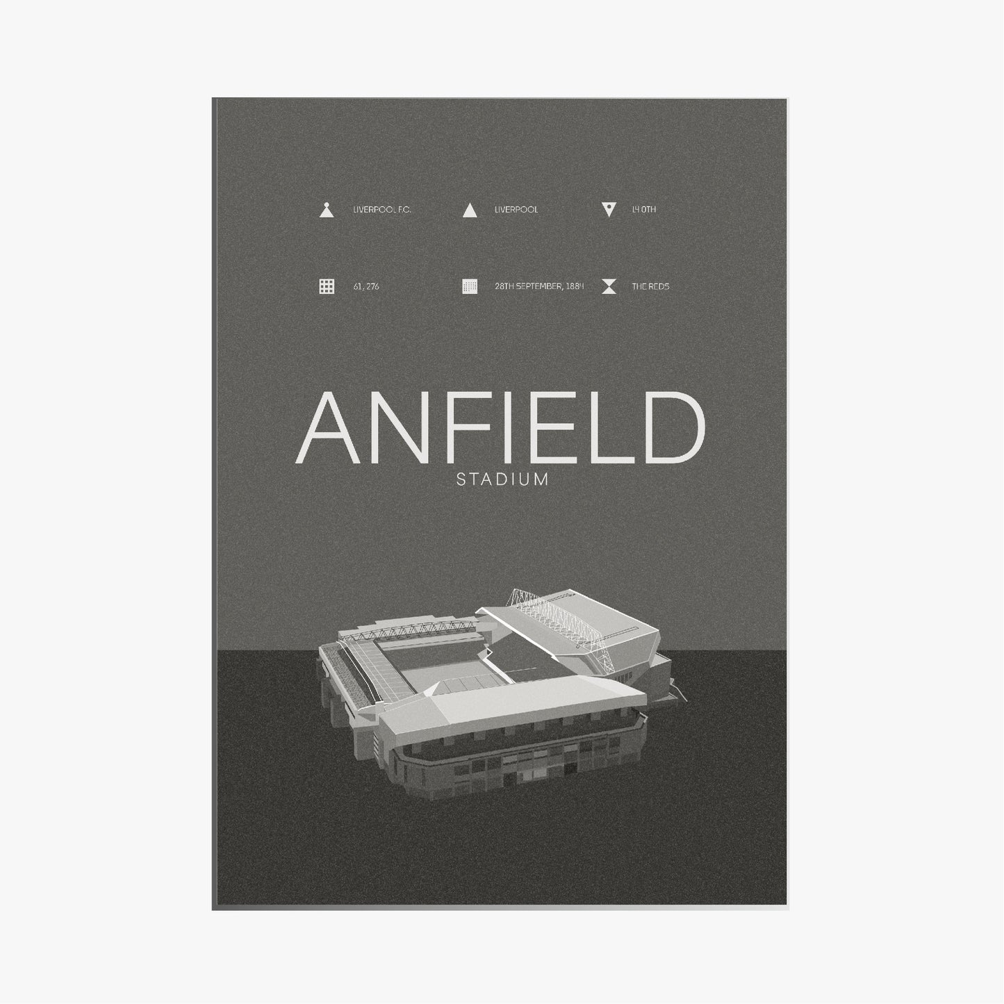 Anfield Stadium - Liverpool FC Black & White Art Print