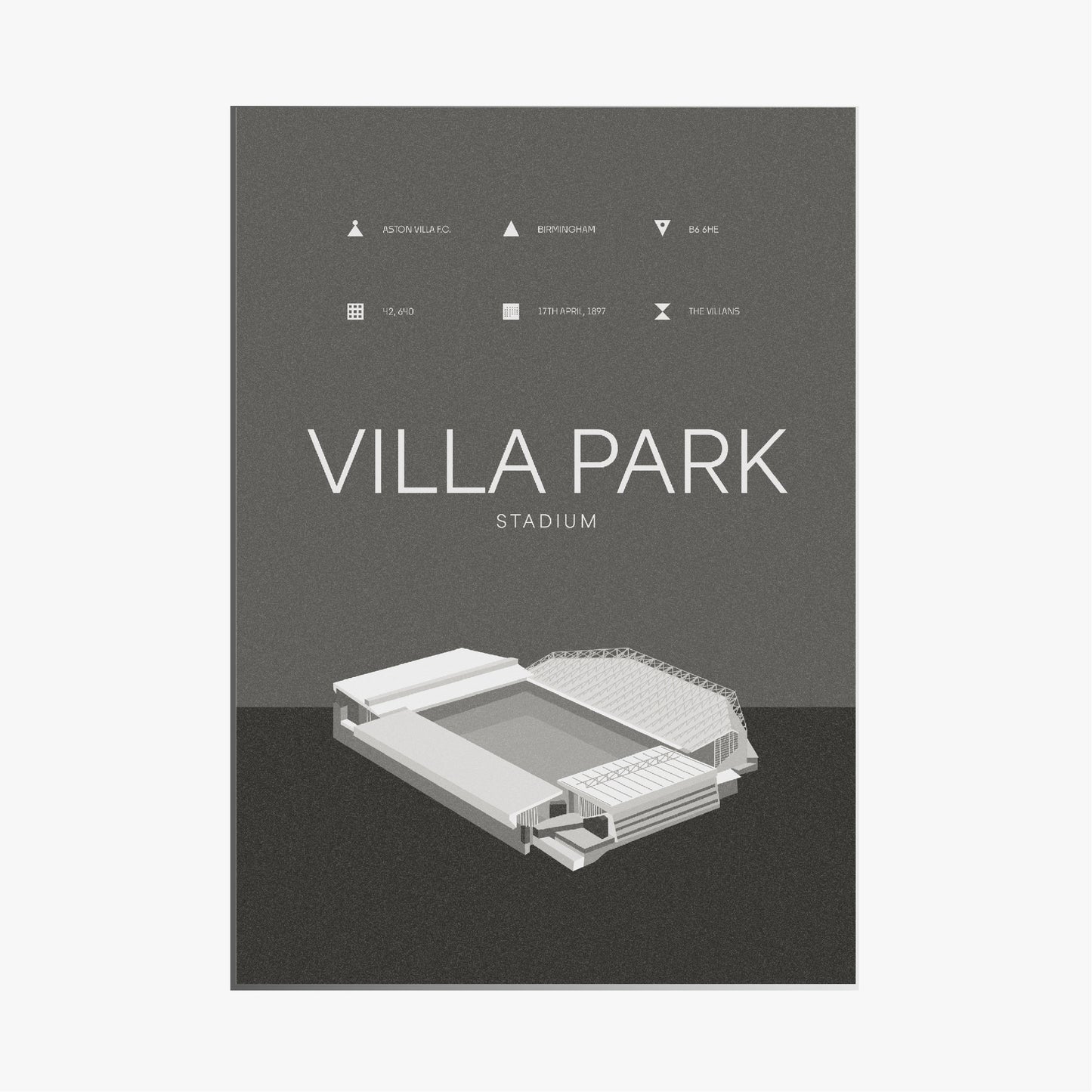 Villa Park - Aston Villa FC Black & White Art Print