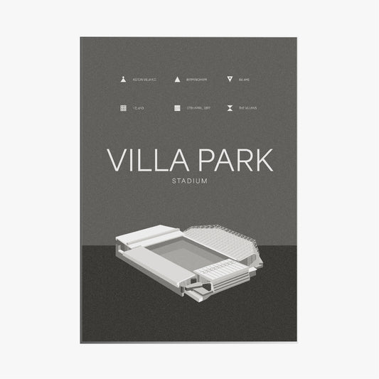 Villa Park - Aston Villa FC Black & White Art Print