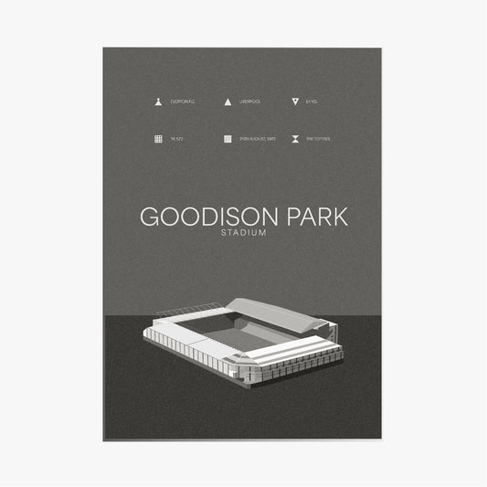 Goodison Park Stadium - Everton FC Black & White Art Print