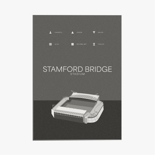Stamford Bridge Stadium - Chelsea FC Black & White Art Print