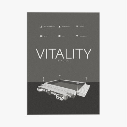 Vitality Stadium - AFC Bournemouth Black & White Art Print