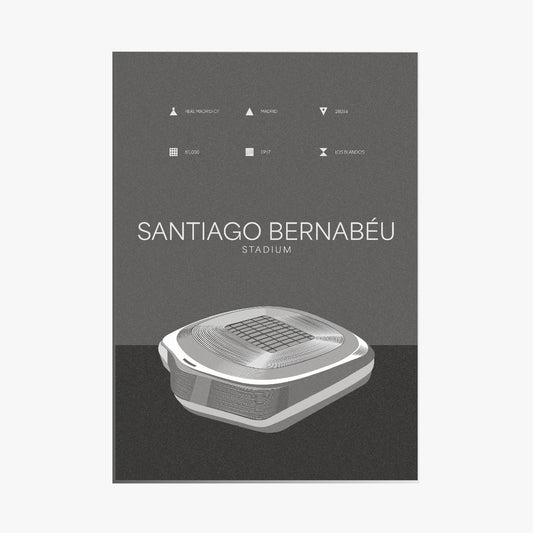 Santiago Bernabeu - Real Madrid CF Black & White Art Print