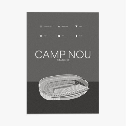 Camp Nou - Barcelona CF Black & White Art Print
