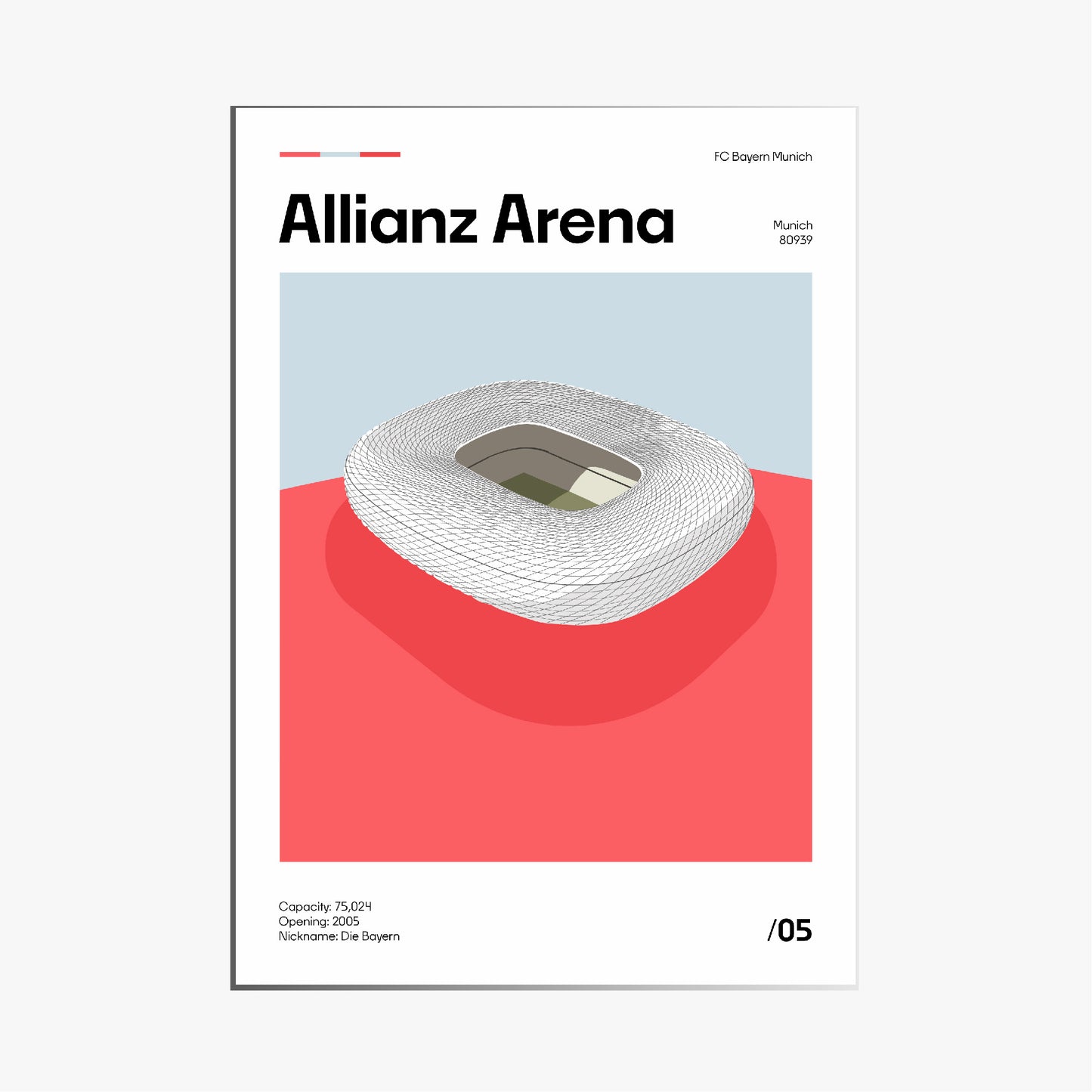 Allianz Arena - Bayern Munich Minimalistic Art Print