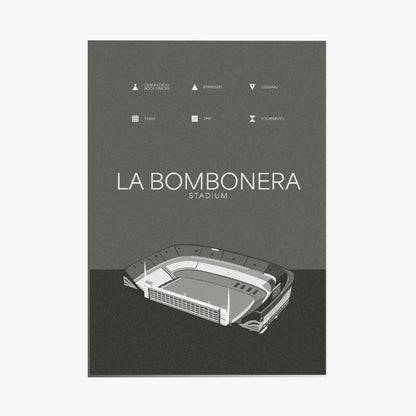 La Bombonera - Boca Juniors Black & White Art Print