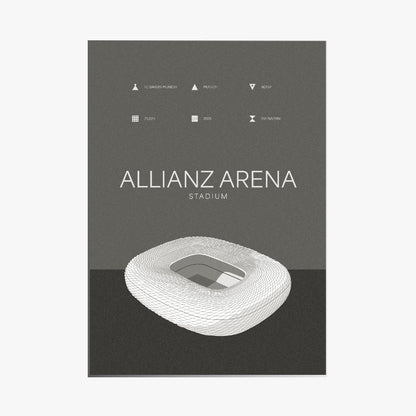 Allianz Arena - Bayern Munich Black & White Art Print