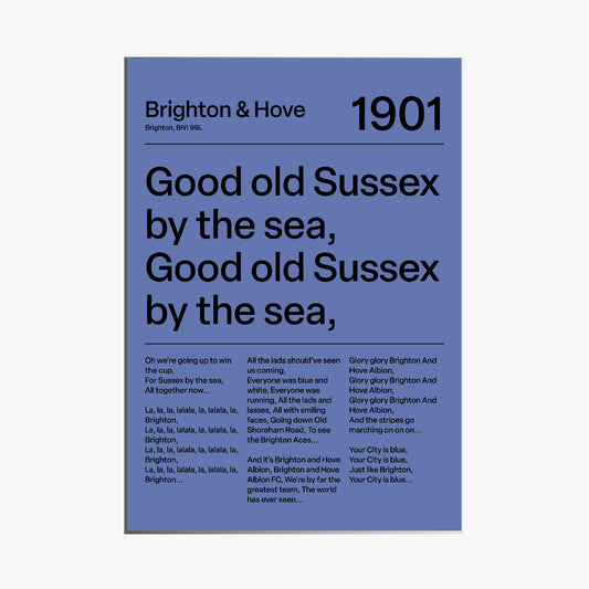"Sussex by the Sea" Brighton & Hove Albion Art Print (Blue)