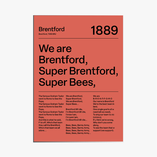 "We are Brentford..." Brentford F.C. Art Print (Red)
