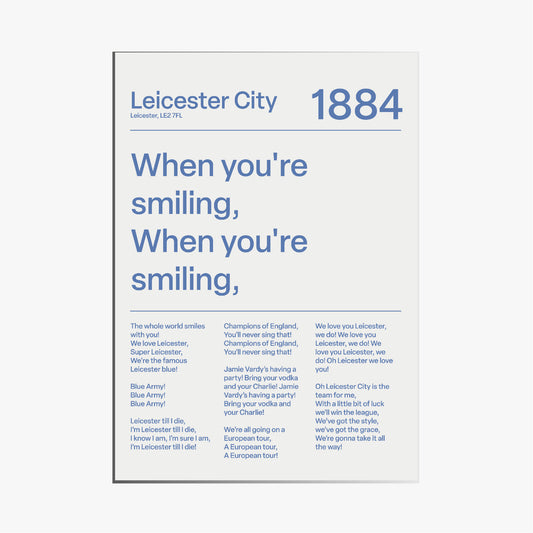 "When you´re smiling" Leicester City F.C. Art Print (White)