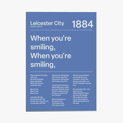"When you´re smiling" Leicester City F.C. Art Print (Blue)