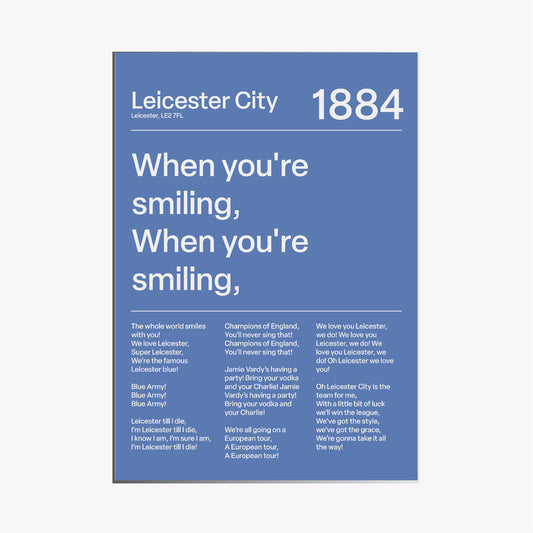 "When you´re smiling" Leicester City F.C. Art Print (Blue)