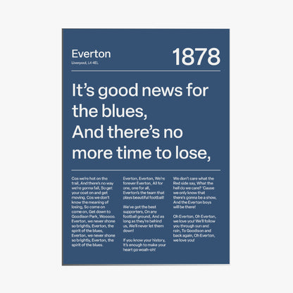 EVERTON F.C. CHANTS PRINT (NAVY)