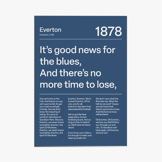 EVERTON F.C. CHANTS PRINT (NAVY)