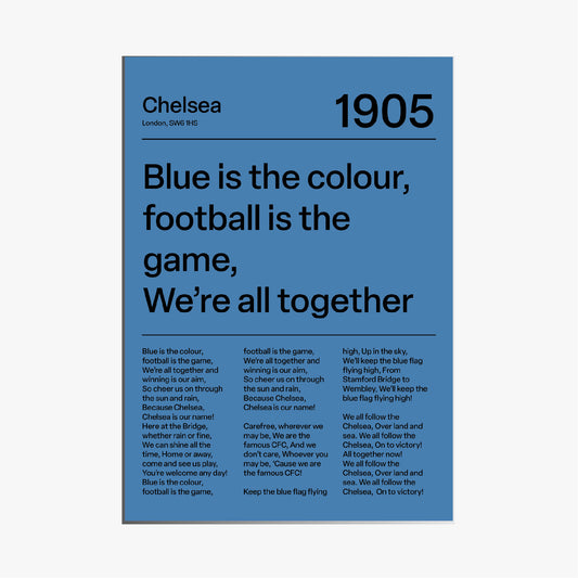 CHELSEA F.C. CHANTS PRINT (BLUE)
