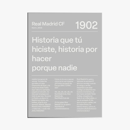 REAL MADRID F.C CHANTS PRINT (SILVER)