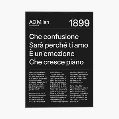 A.C. MILAN CHANTS PRINT (BLACK)