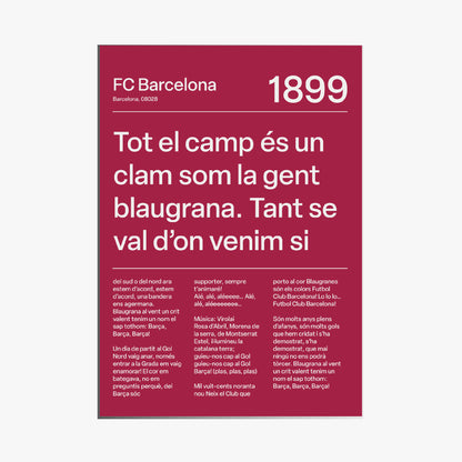 BARCELONA F.C. CHANTS PRINT (BURGUNDY)