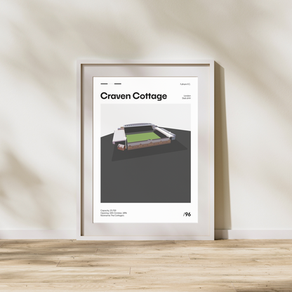 Craven Cottage Stadium - Fulham FC Minimalistic Art Print