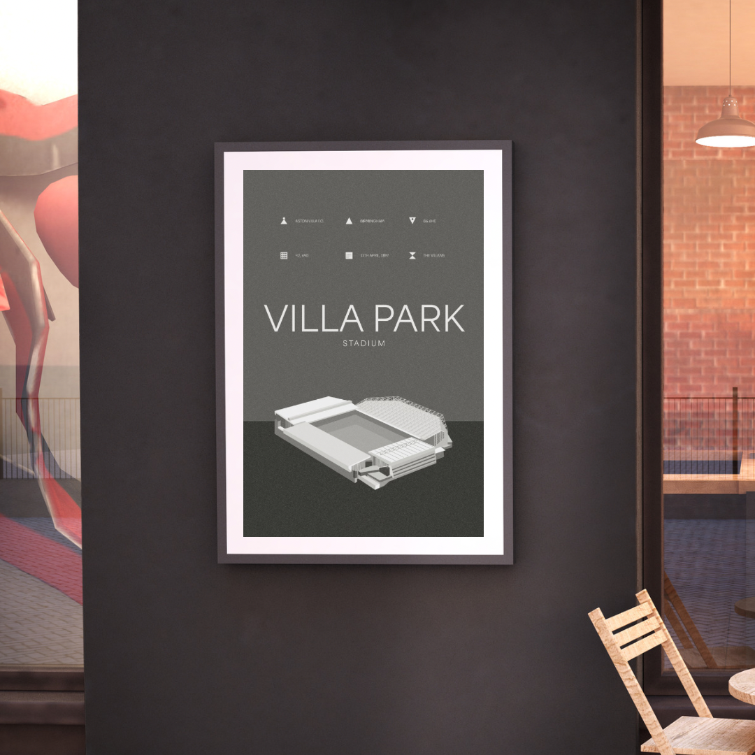 Villa Park - Aston Villa FC Black & White Art Print