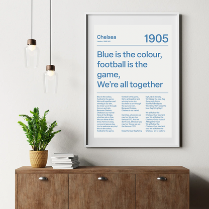 CHELSEA F.C. CHANTS PRINT (WHITE)