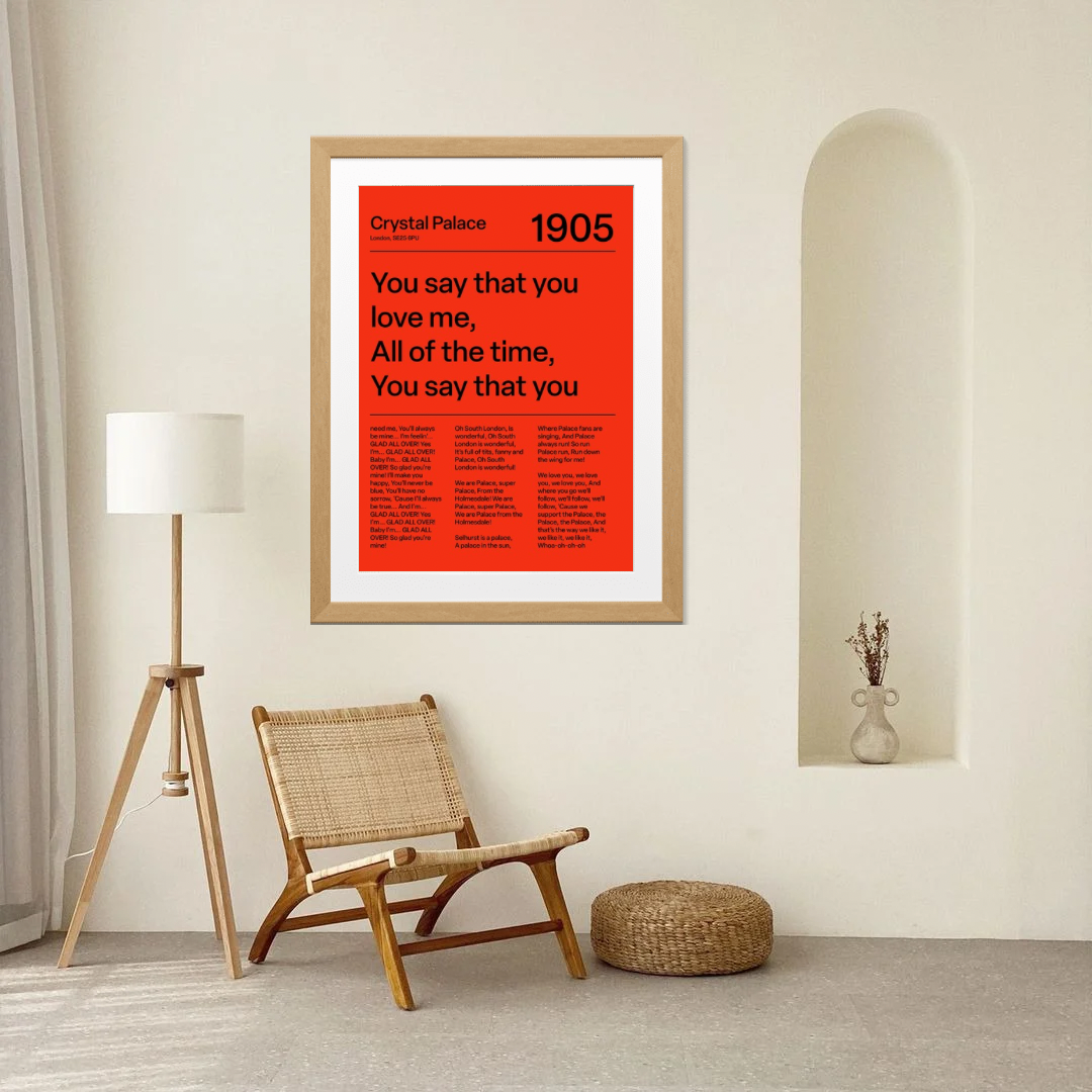 CRYSTAL PALACE F.C. CHANTS PRINT (RED)