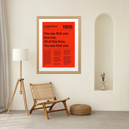 CRYSTAL PALACE F.C. CHANTS PRINT (RED)