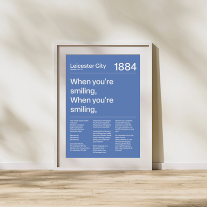 "When you´re smiling" Leicester City F.C. Art Print (Blue)
