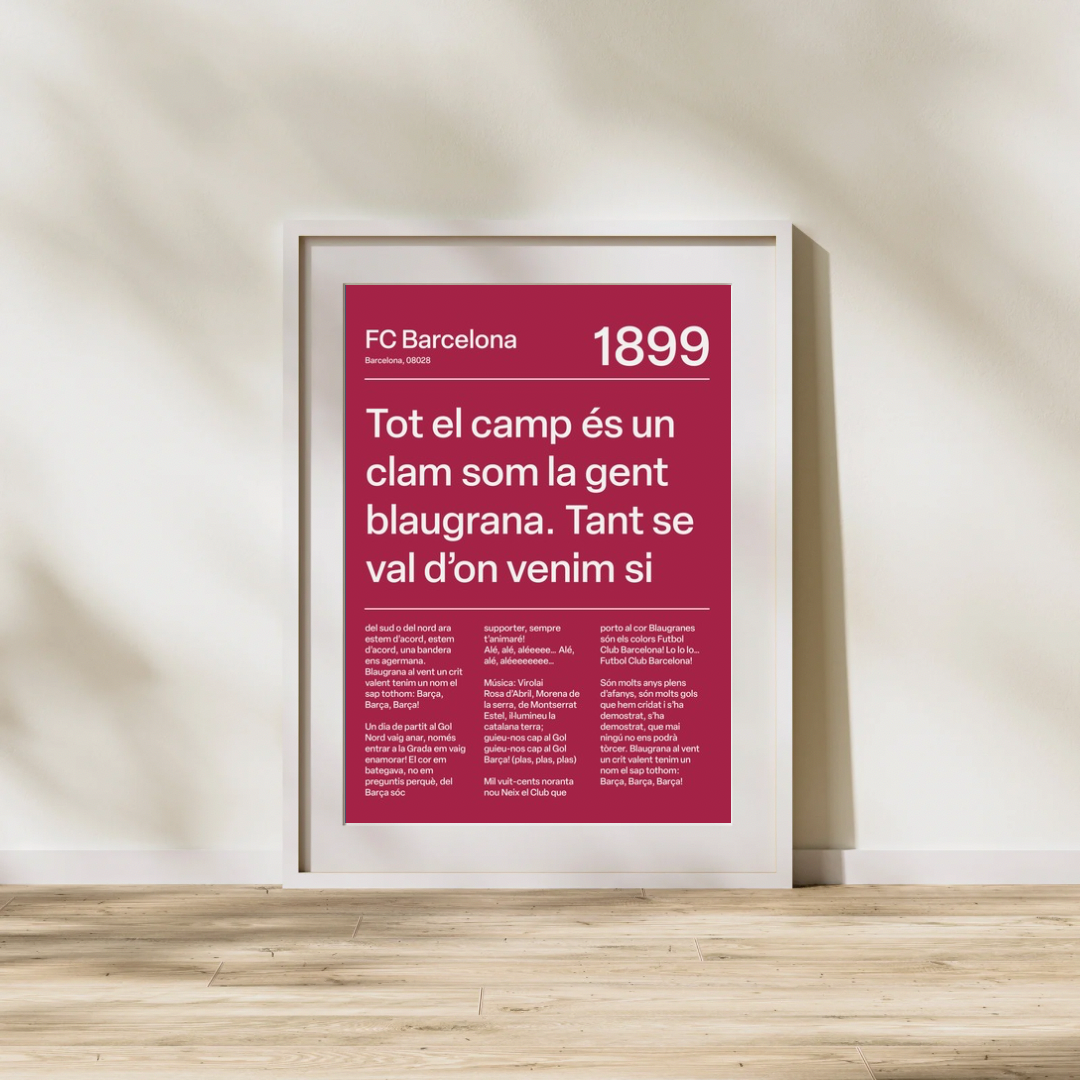 BARCELONA F.C. CHANTS PRINT (BURGUNDY)