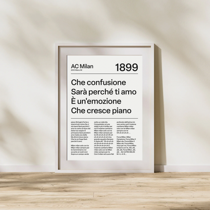 A.C. MILAN CHANTS PRINT (WHITE)