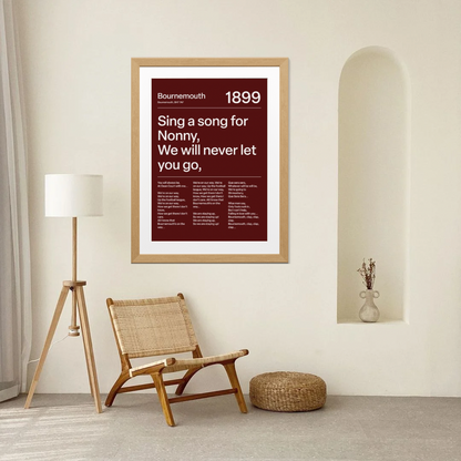 "Sing a song for Nonny" AFC Bournemouth Art Print (Dark Red)