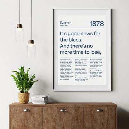 EVERTON F.C. CHANTS PRINT (WHITE)