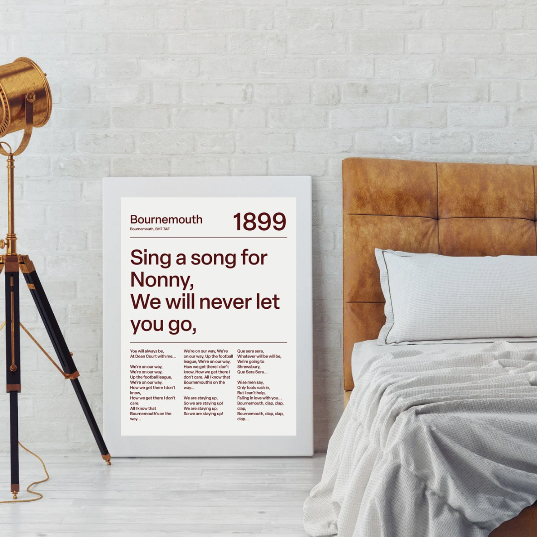 "Sing a song for Nonny" AFC Bournemouth Art Print (White)