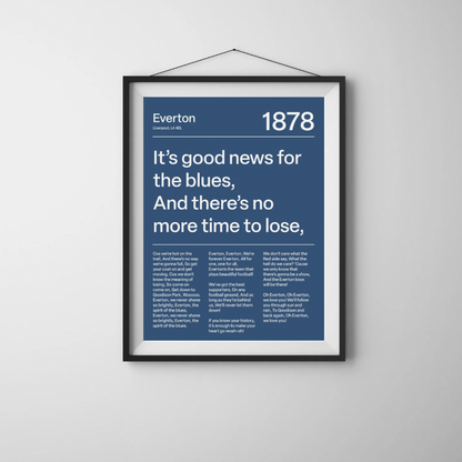 EVERTON F.C. CHANTS PRINT (NAVY)