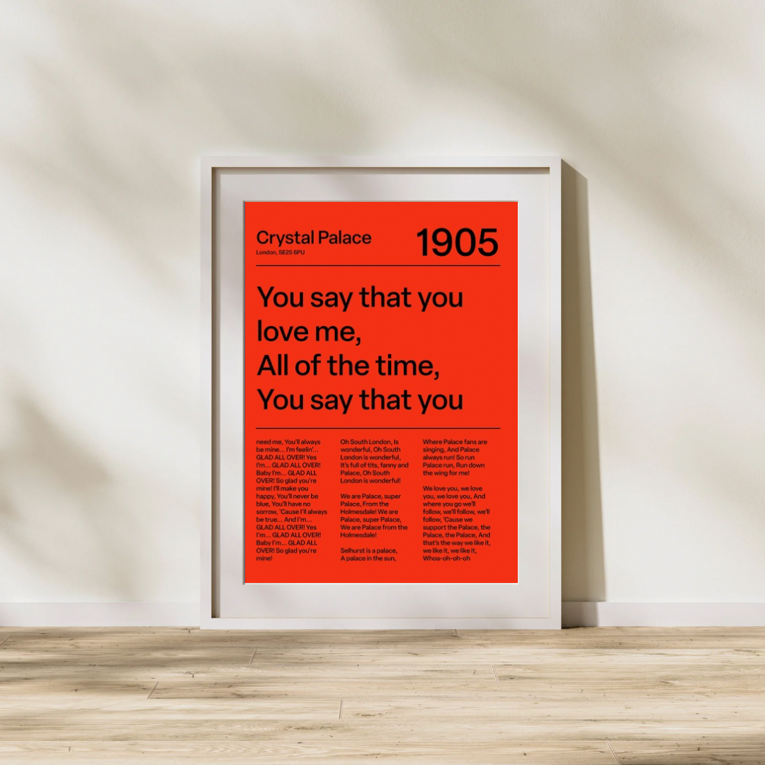 CRYSTAL PALACE F.C. CHANTS PRINT (RED)